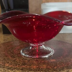 Elegant Ruby Red Glass Bowl